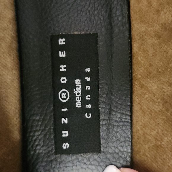 SUZI Roher leopard leather black and brown stretch belt medium - Picture 5 of 7